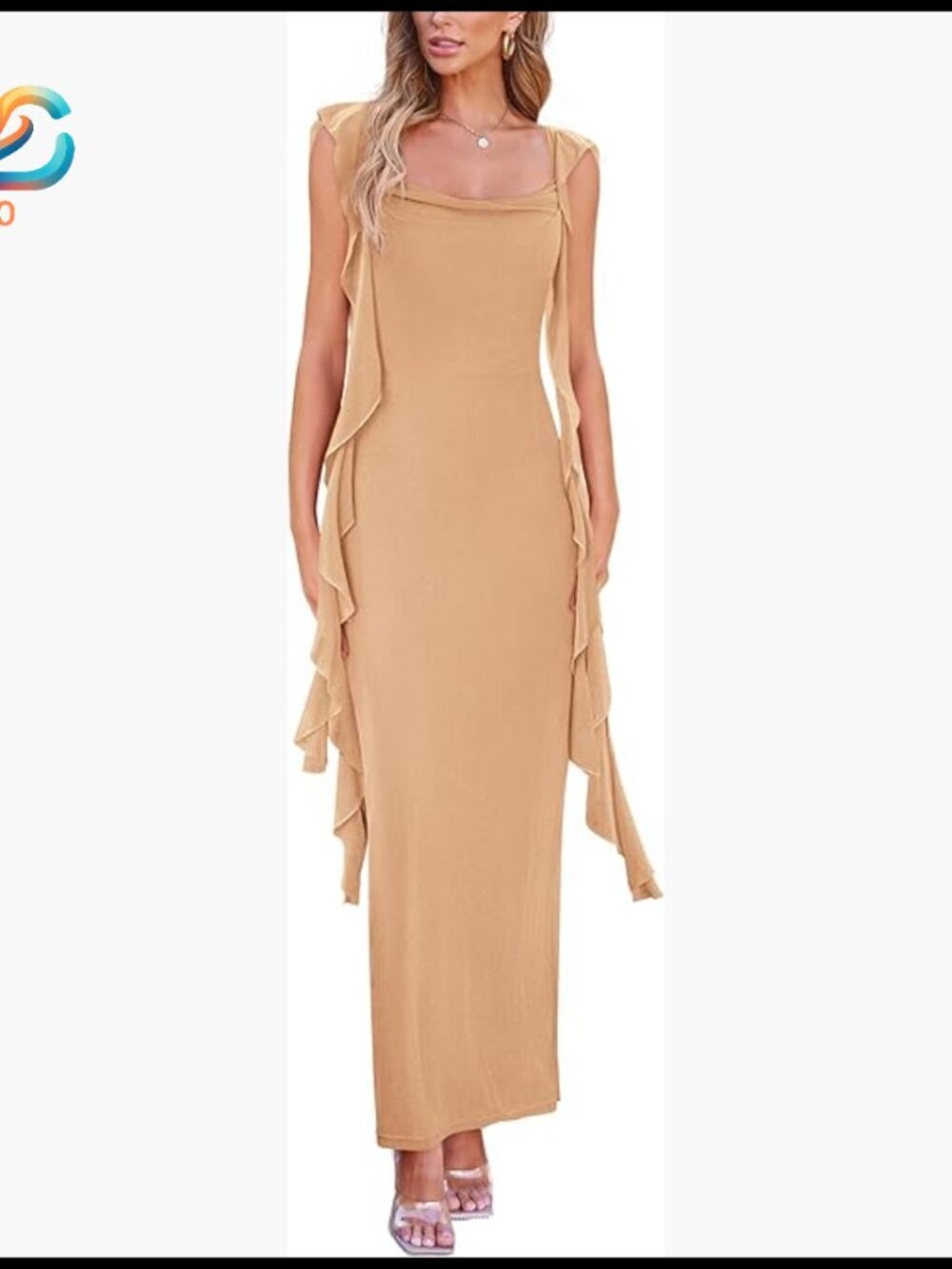 Large Formal Maxi Dress Sweetheart Neck Cap Sleeve Bodycon Wedding Guest